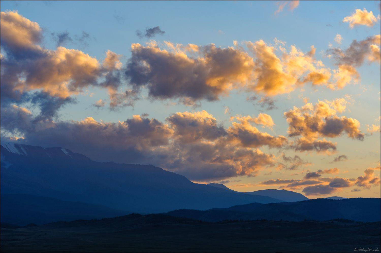 горный алтай, курайская степь, закат, горы, курай, Андрей Шумилин