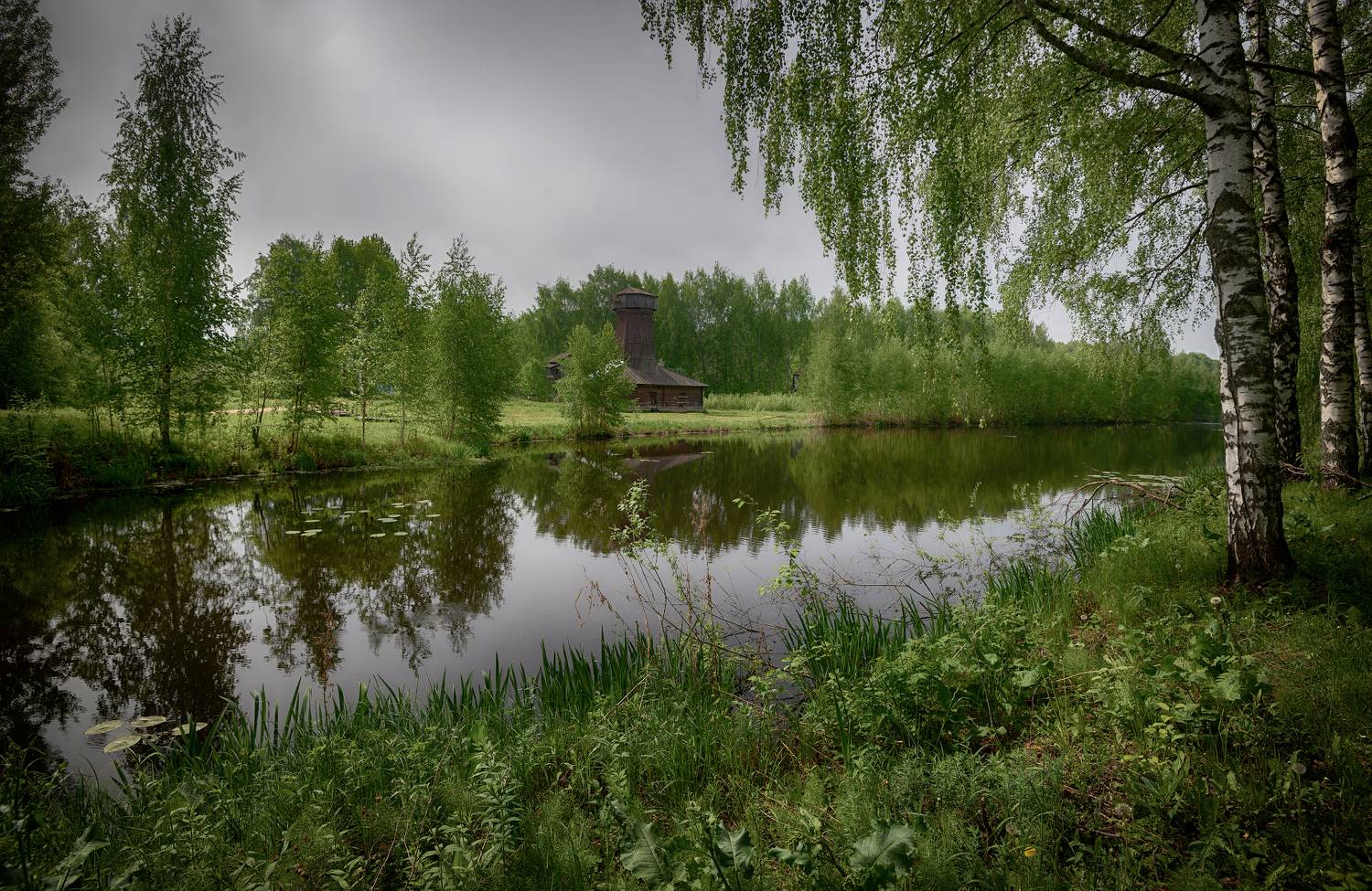 весна, река, берёзы, Сергей Аникин