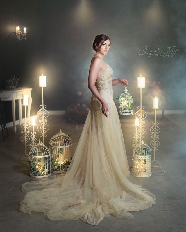 невеста, свадьба, платье, портрет, фентези, арт, художестванная, фотография Свечи фото превью