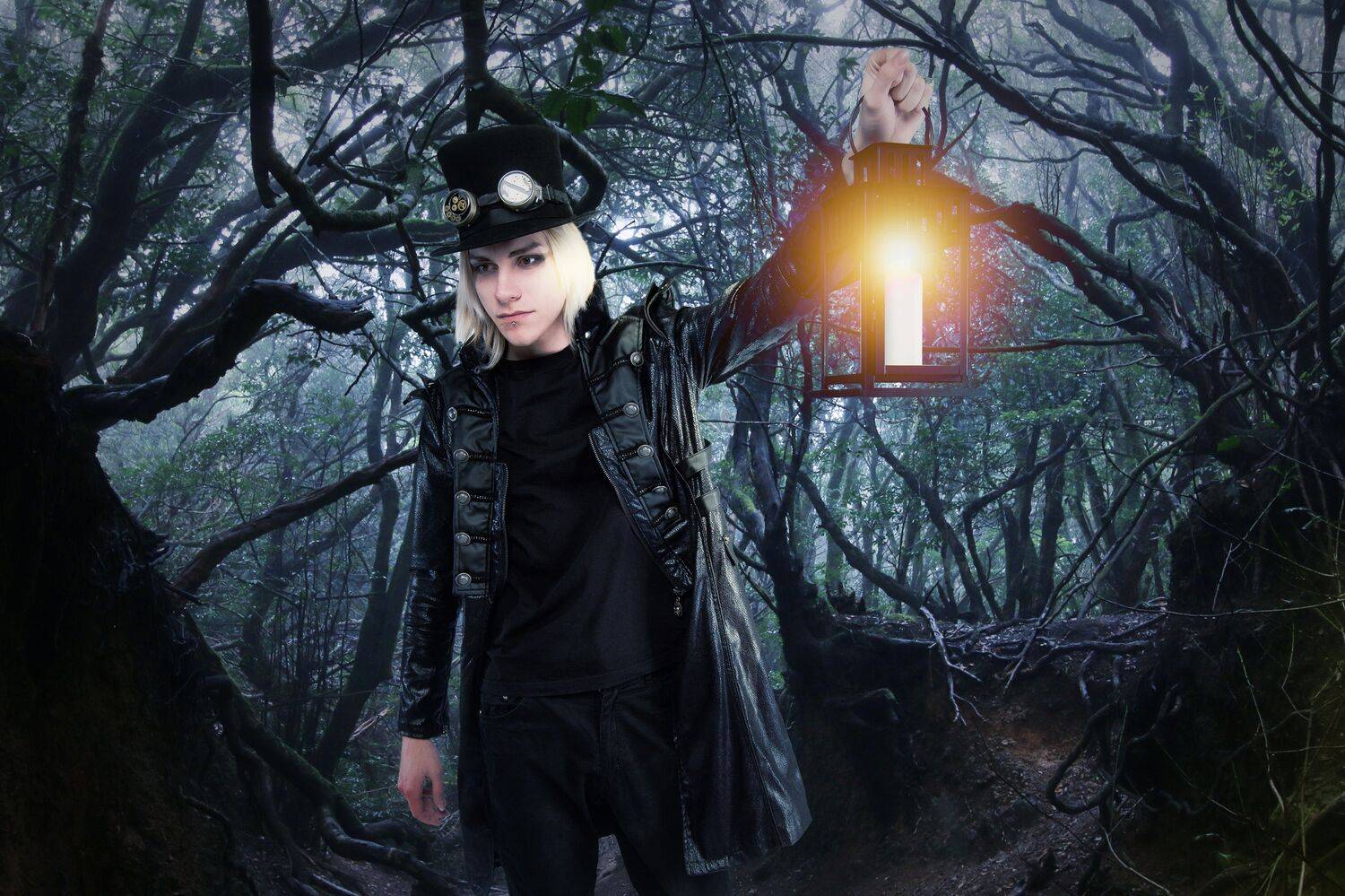 лес, фонарь, Sergii Vidov