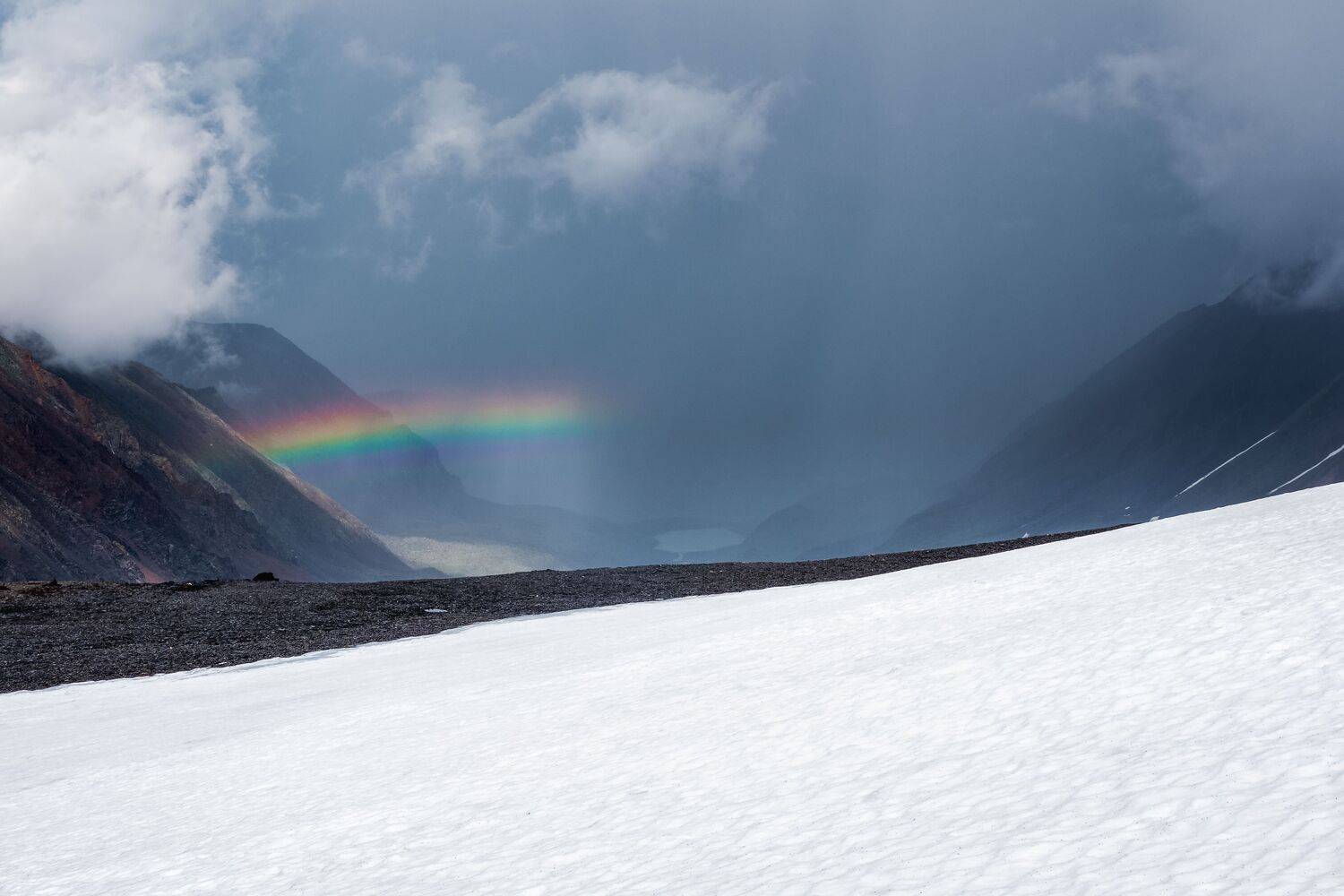 радуга, алтай, перевал, снег, поход, путешествие, пейзаж, гроза, Саблин Станислав