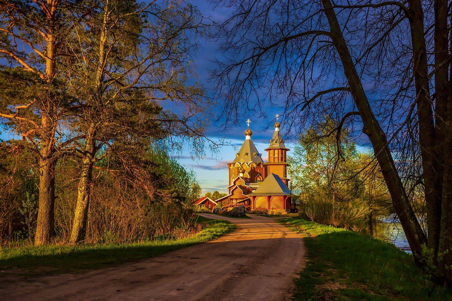 церковь, закат, весна, вельск, деревня, храм, Наталия Колтакова