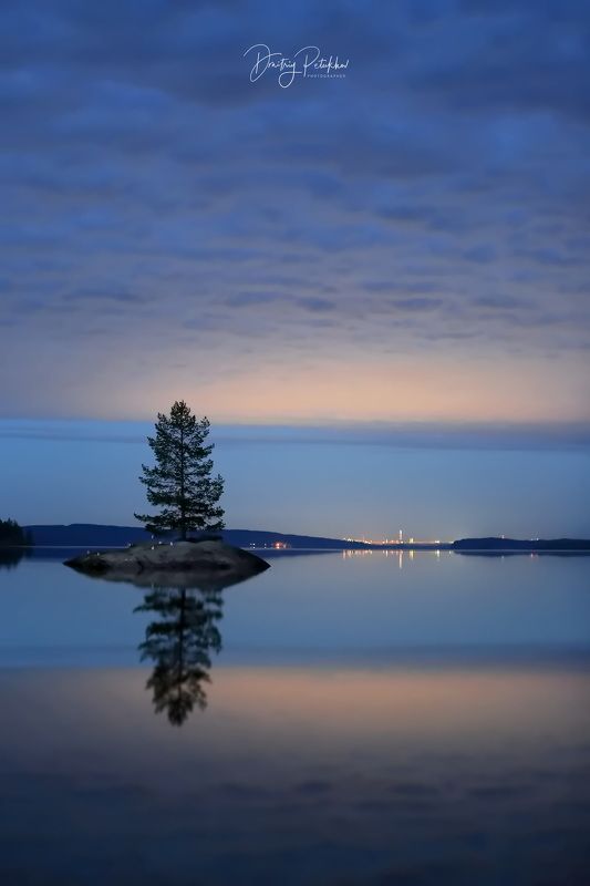 пейзаж, озеро, ночь, небо, природа, весна Белые ночи фото превью