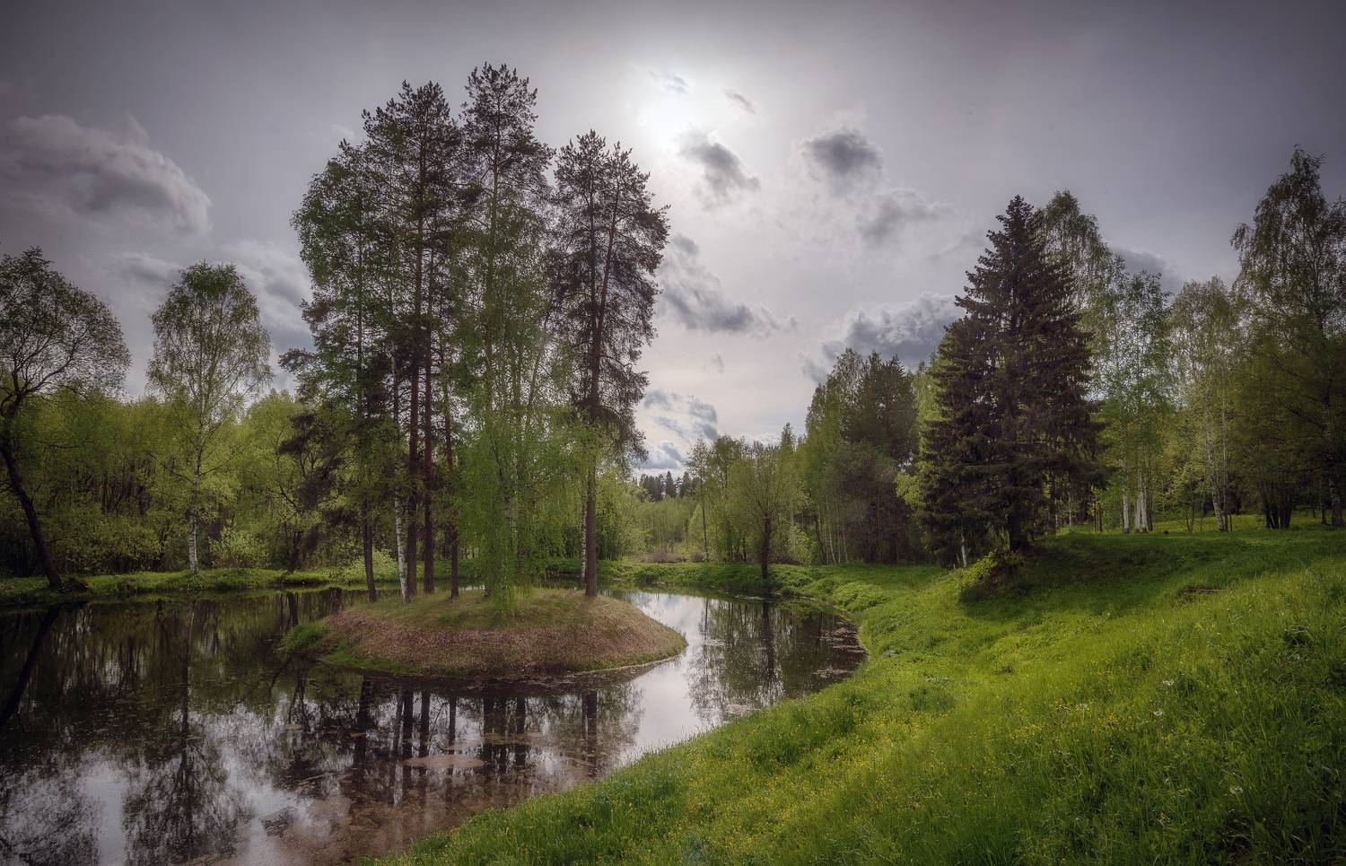 весна, речка, островок, май, лес, Сергей Аникин
