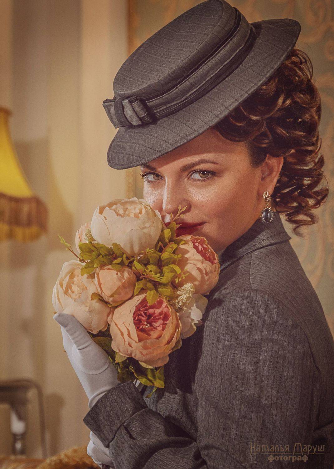 портрет, исторический, серебряный век, 19, век, прошлого, цветы, шляпка, нежно, Маруш Наталья