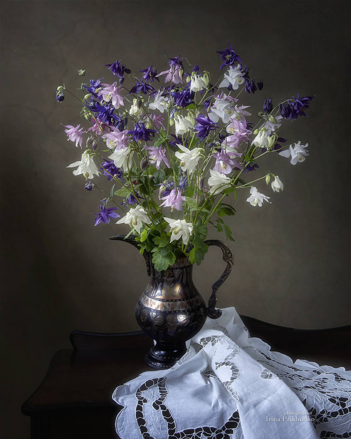 натюрморт, цветы, аквилегия, букет, , Приходько Ирина
