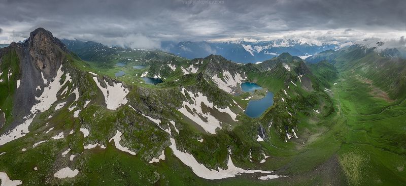 кчр, фототур, яковлевфототур, загеданские, иметеринские, озеро, безмолвия Панорама Загеданских озер фото превью