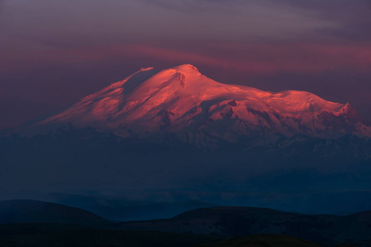 эльбрус, закат, вечер, облака, пастель, небо, горы, Арсен Алабердов