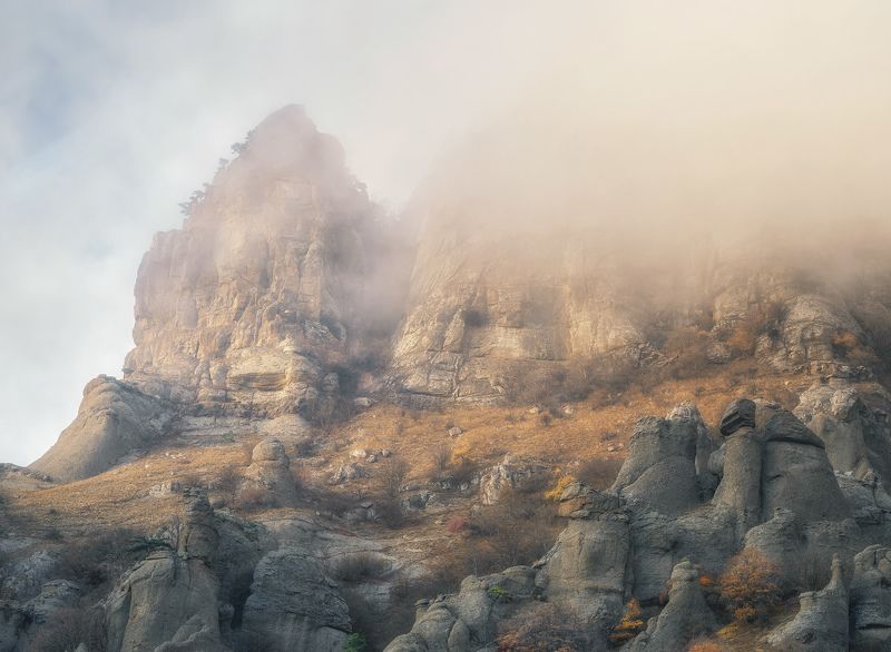 туман, горы, крым, осень Туман и горы фото превью