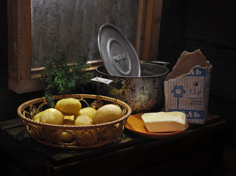 еда, картошка, масло, укроп, Молоденькая картошечка. Из серии - \