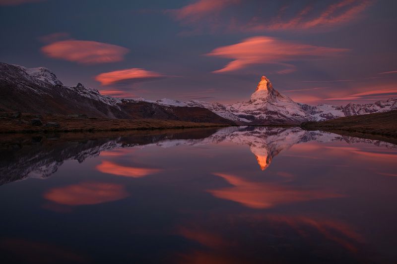 matterhorn, swiss, sunrise, landscape, nature, morning, clouds, reflection, mountains The King фото превью