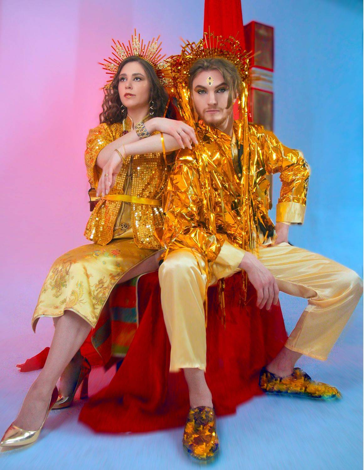 Золото, фэшн, пара, Ксения Орлова