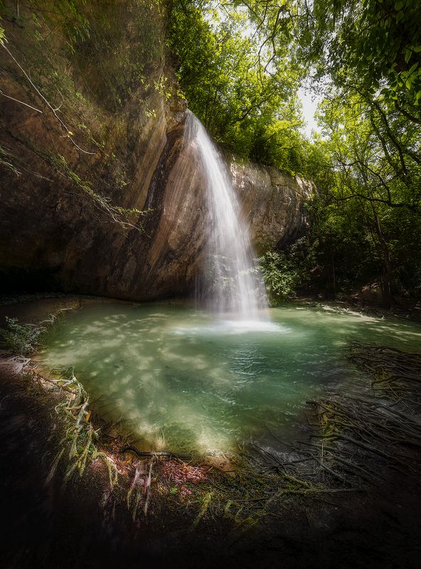 водопад, козырек, крым, лес, весна, природа, река, пейзаж, передовое Лесная сказка \