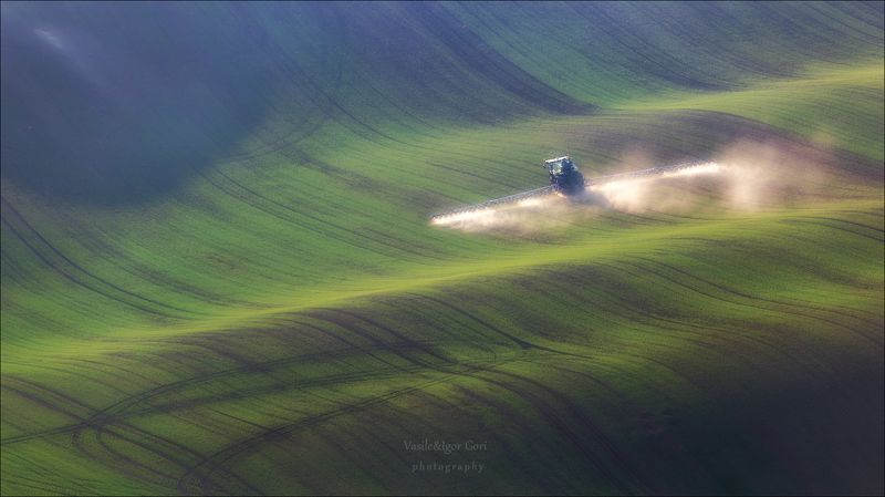 южная моравия,пейзаж,линии,south moravian,lines,свет,czech,осень,чехия,landscapes,трактор,полевые работы,nature,agriculture,rural Набирая Высоту фото превью