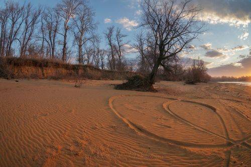 Берег согрет зимним рассветом