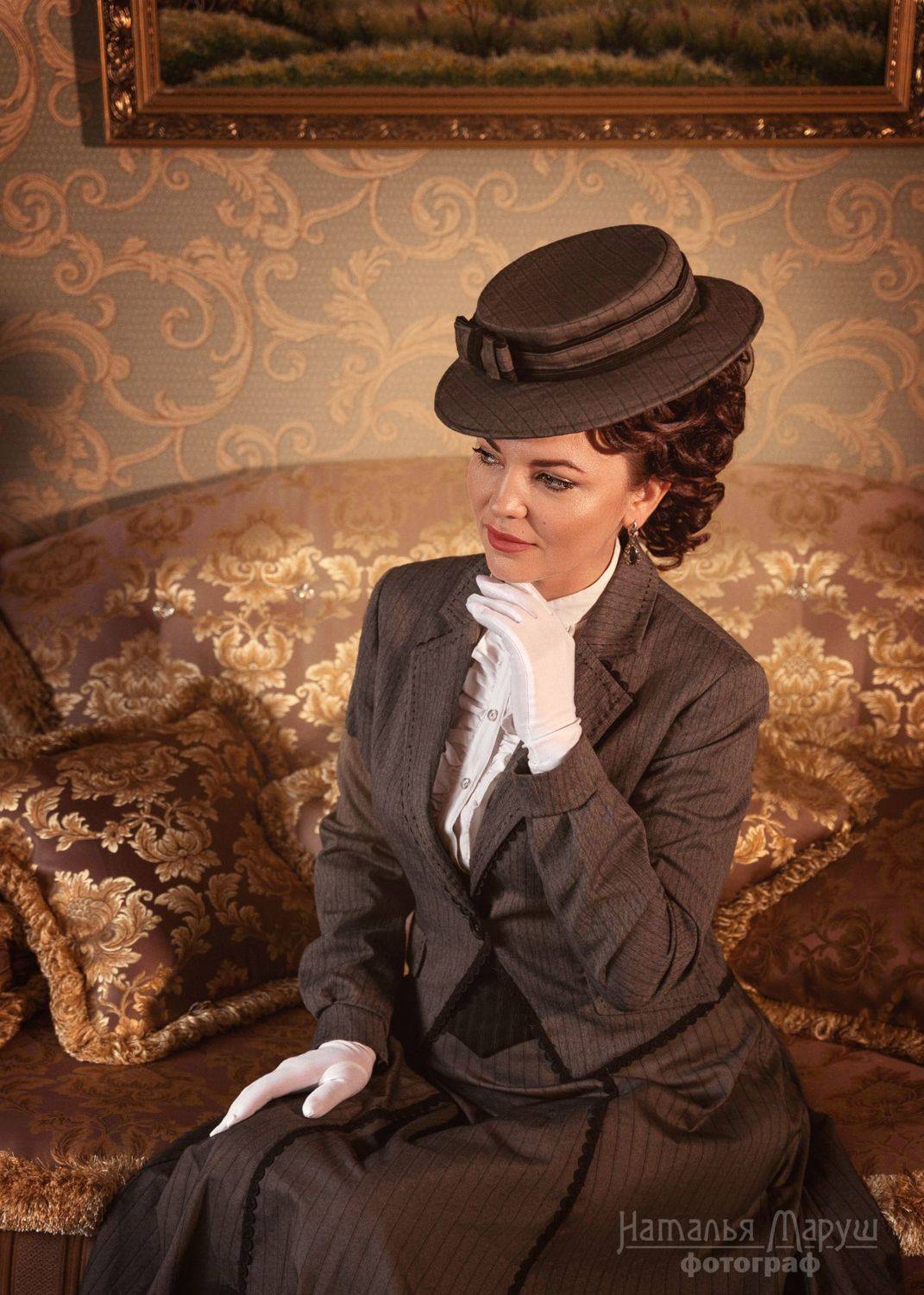 портрет, исторический, серебряный век, 19, век, прошлого, шляпка, нежно, Маруш Наталья