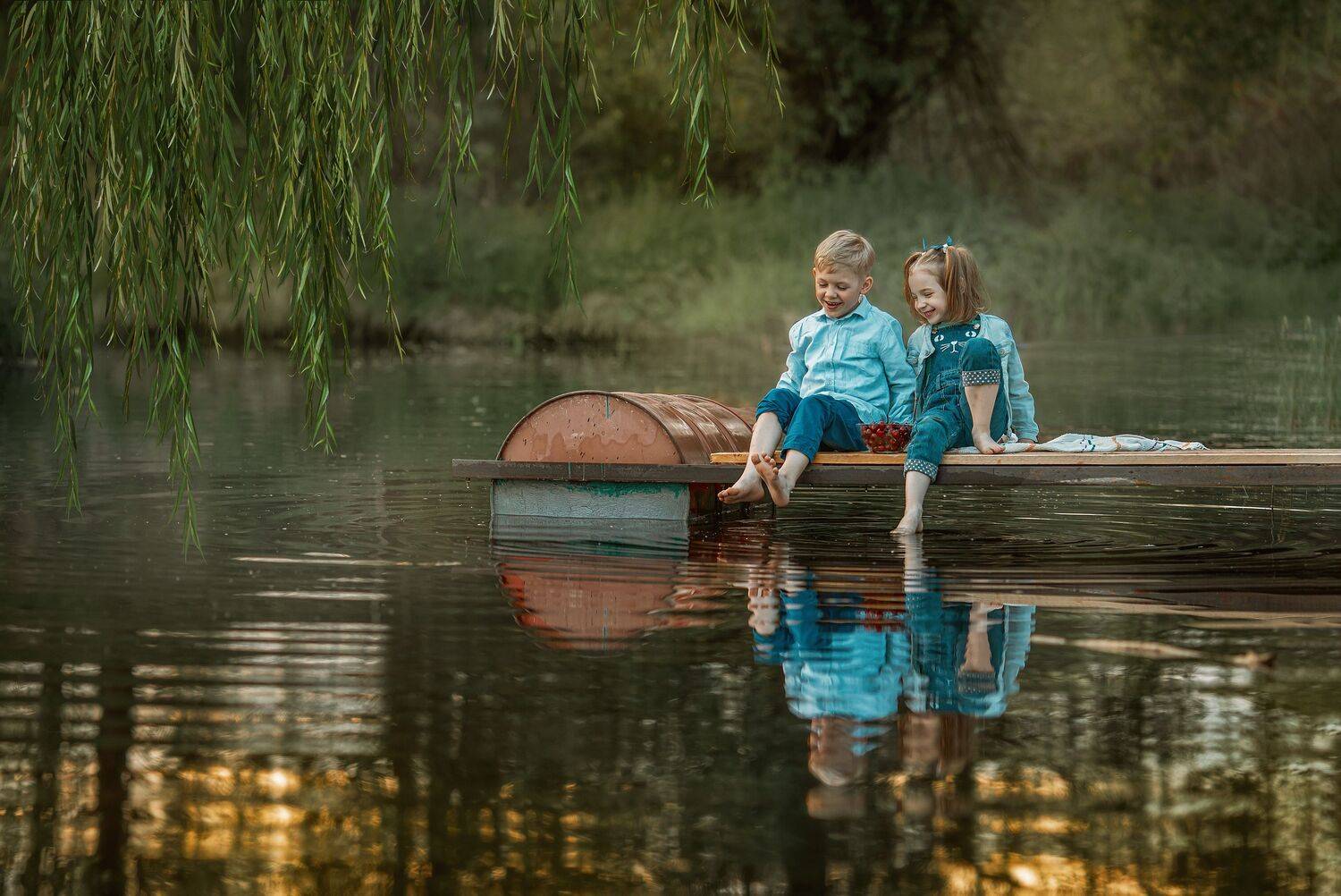 дети, лето, озеро, Ирина Ларина