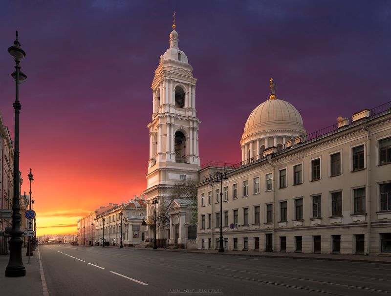 закат, архитектура, санкт-петербург, спб, nikon, золотой час, лето, пейзаж Церковь Великомученицы Екатерины на Кадетской линии. фото превью