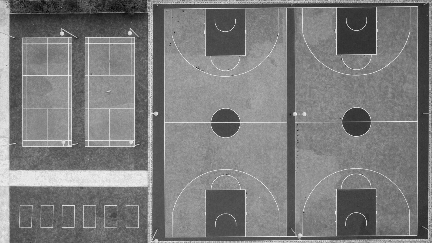 sport, stadium, game, empty, deserted, shapes, circle, rectangle, square, Druz Denys