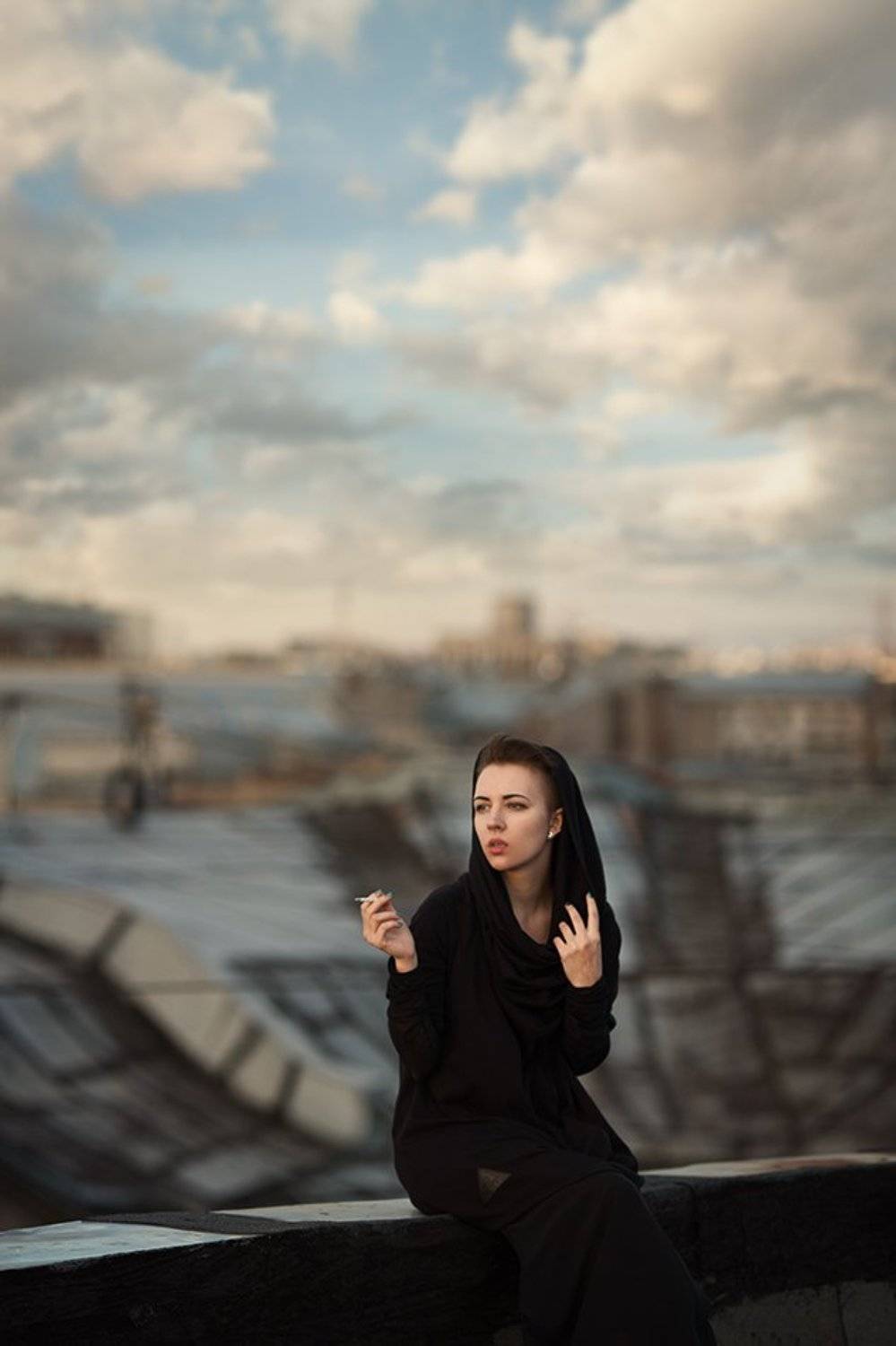 фото, девушка, крыша, небо, портрет, photo, girl, portrait, roof, sky, canon, Елена Daedra Алферова