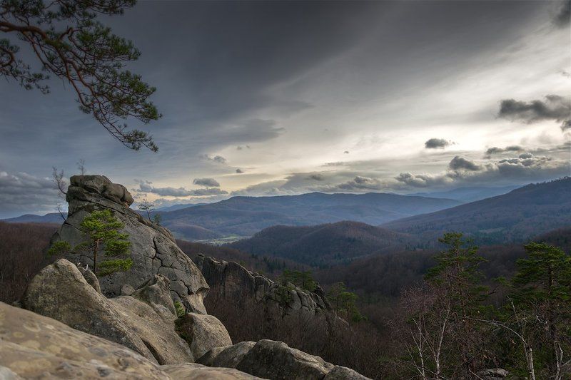 горы, карпаты, небо, скалы, тучи С высоты... фото превью