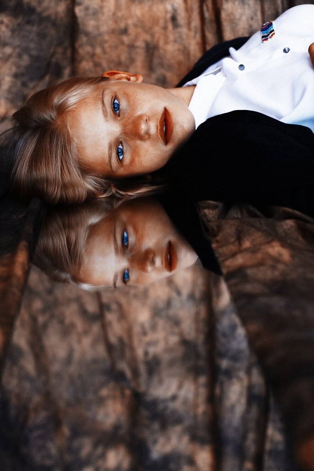 портрет, модель, лицо, глаза, веснушки, зеркало, девушки, девушка, Олег Багмуцкий