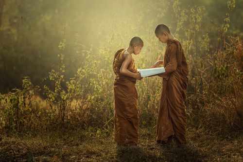 Novice Monk teaching.