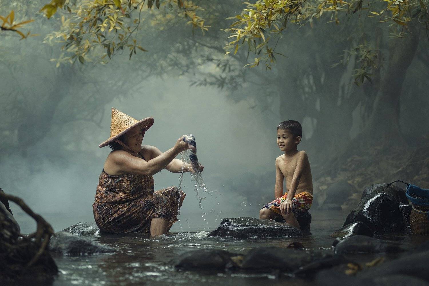 Asia, Asian, Culture, River, Travel, Washing, Saravut Whanset