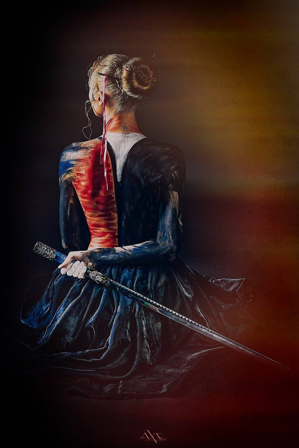 Bodypainting, Portrait, Sword, Woman, Руслан Болгов (Axe)