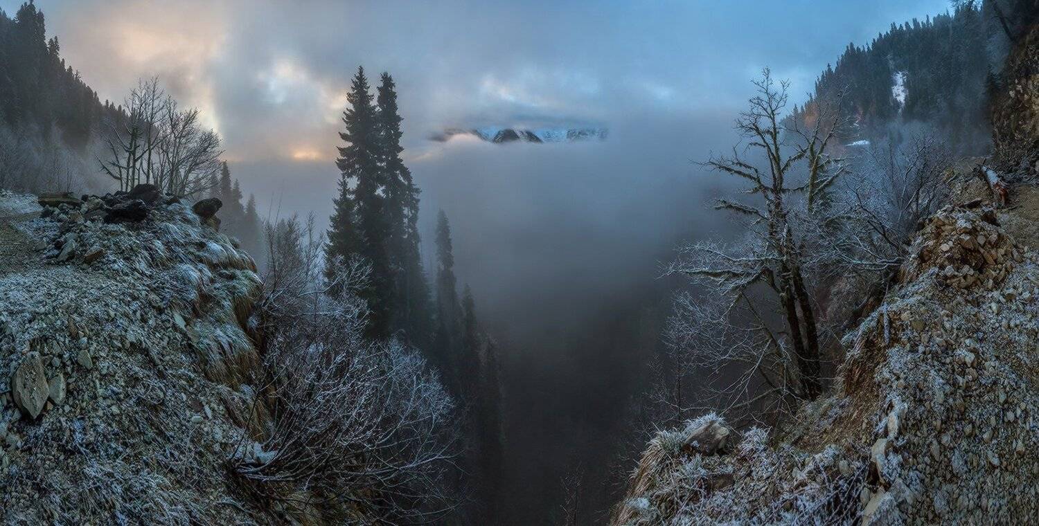Абхазия, Весна, Горы, Туман, Лашков Фёдор