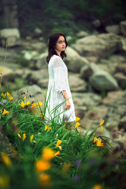 девочка, цветы, лето *** фото превью