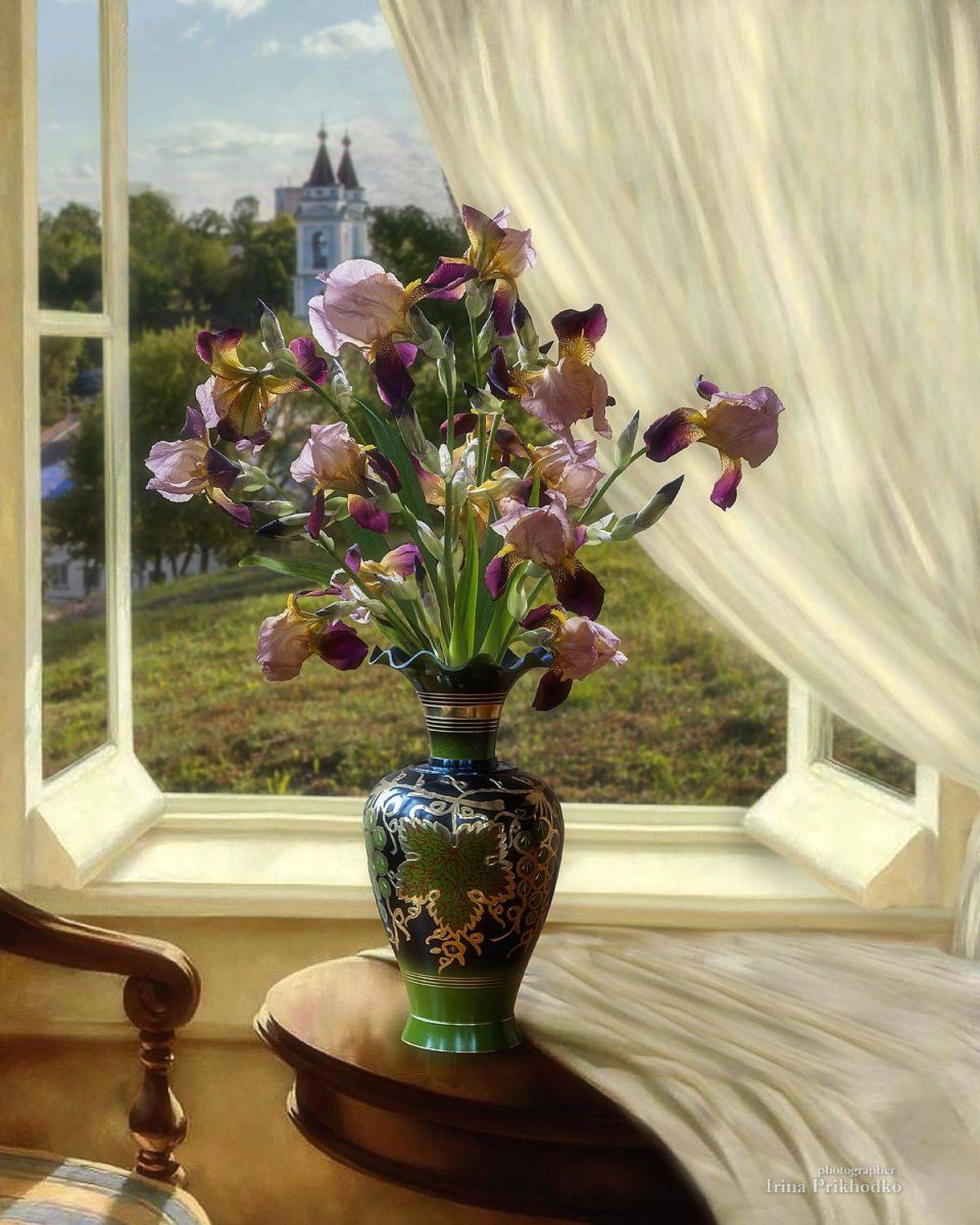 натюрморт, цветы, лето, интерьер, букеты, ирисы, Приходько Ирина