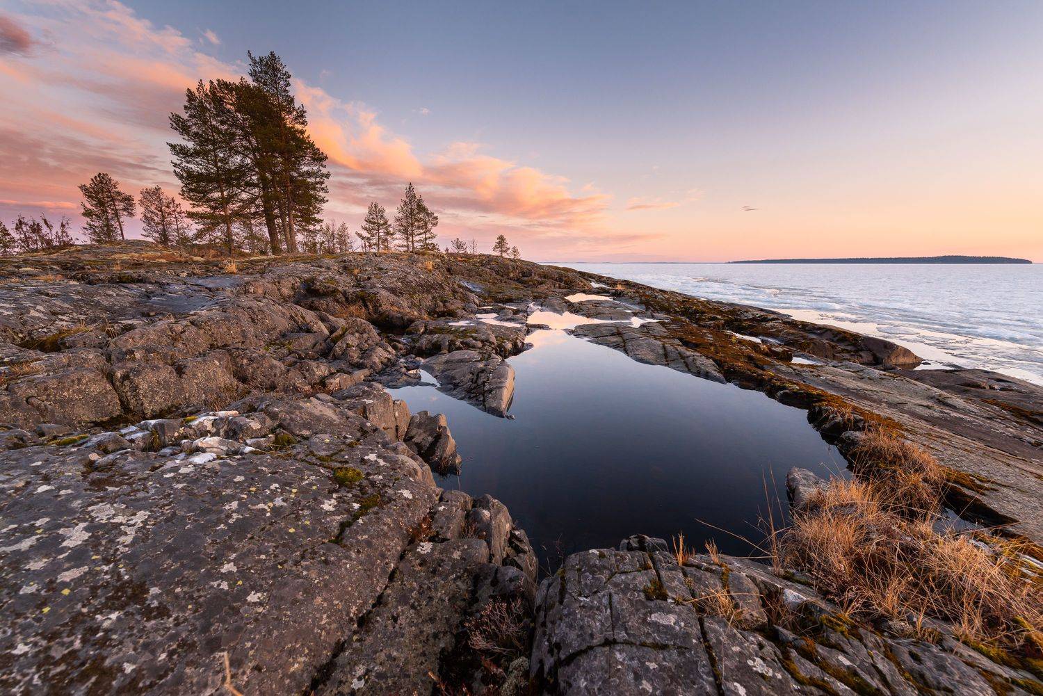 Ладога, скалы, закат, озеро, Evgeniy Khilkevitch