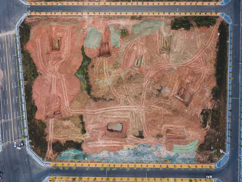 cemetery, graves, holes, channels, pit, water, pool, land, soil, dirt, red, reddish, square, district, new, road, street, city, weird, crazy, underground, subterranean, geometric, abandoned, deserted, cracks, circular, swamp, construction Ancestors фото превью