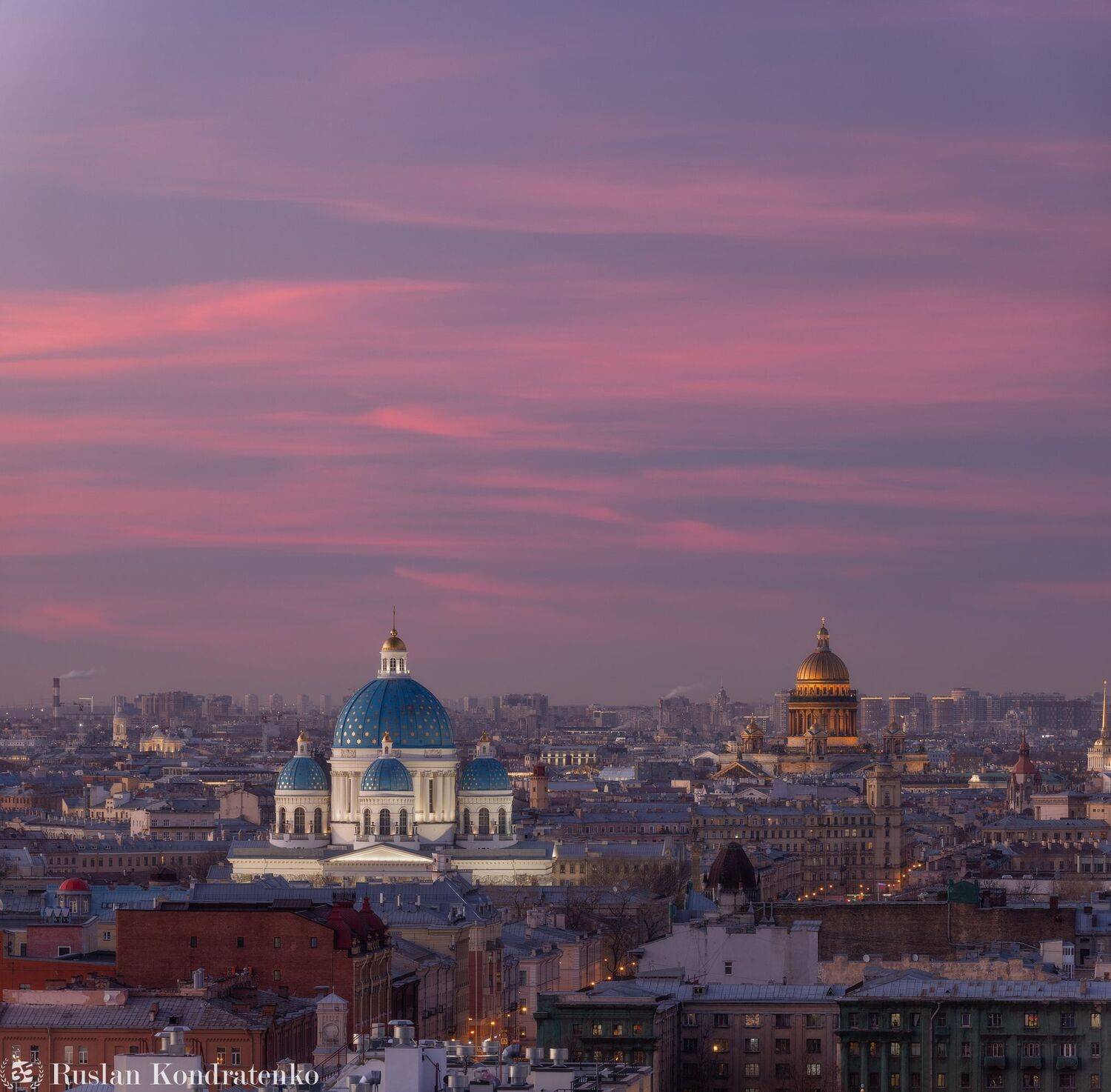 санкт-петербург, закат, исаакиевский собор, троицкий собор, прострел, рассвет, Кондратенко Руслан