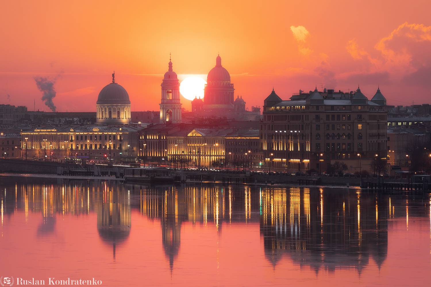 санкт-петербург, рассвет, прострел, исаакиевский собор, исаакиевский, церковь, екатерининская церковь, композитная фотография, time blending, Кондратенко Руслан