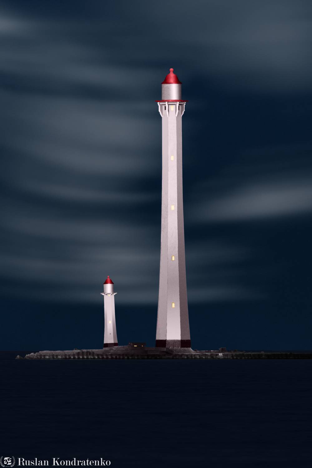 санкт-петербург, fine art, fineart, файн арт, fine art architecture, маяк, финский залив, задний створный маяк морского канала, передний створный маяк морского канала, Кондратенко Руслан