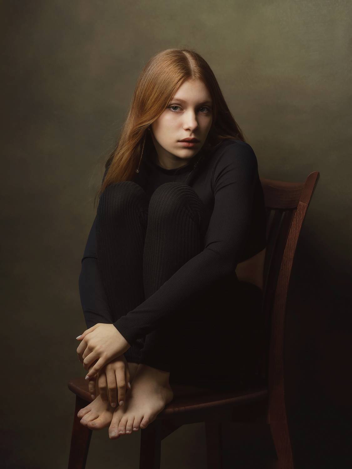 красивая девушка, студия, взгляд, лица, портрет, жанр, задумчивость., Ведмеденко Оксана
