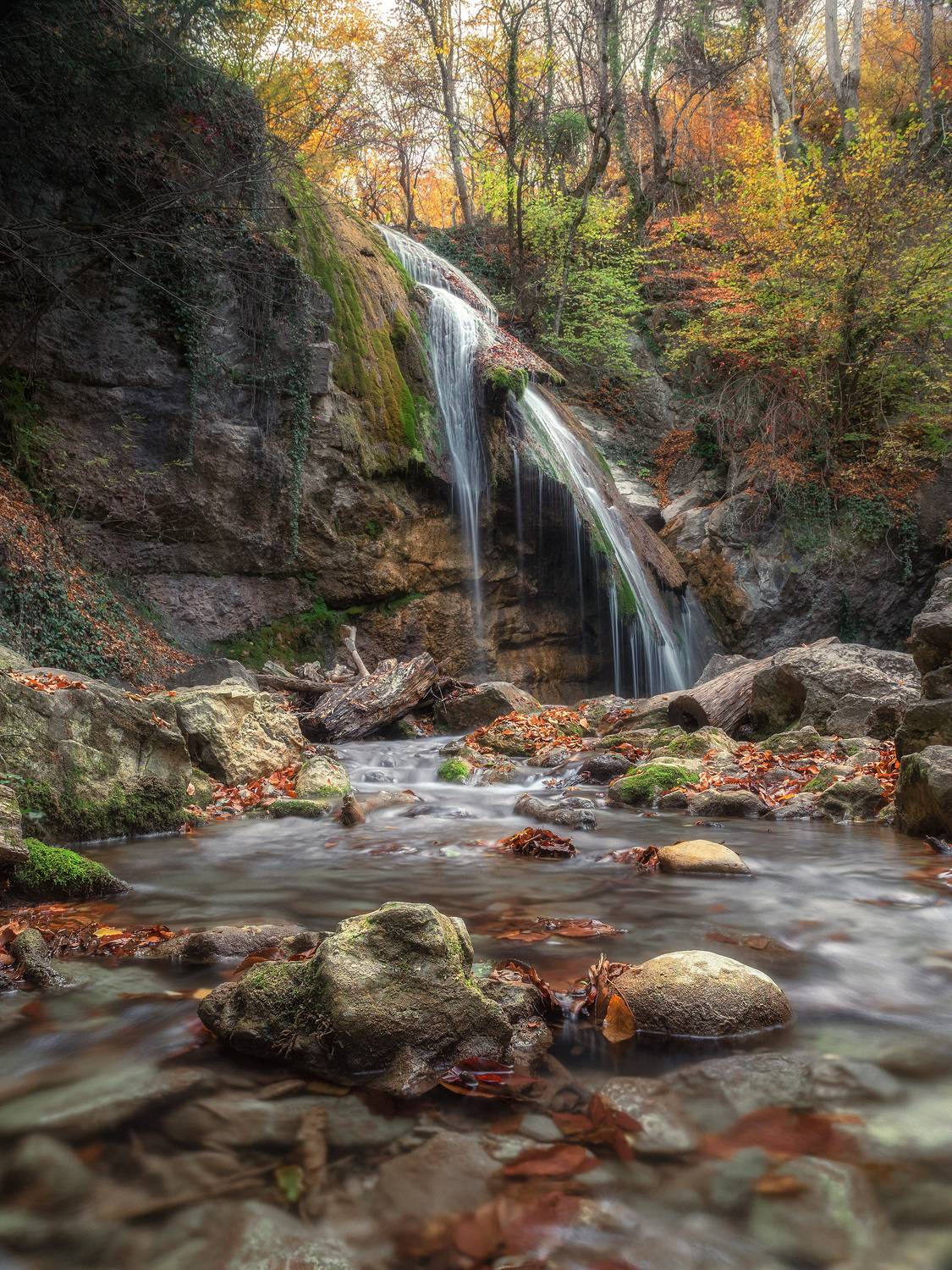 водопад, крым, осень, лес,  Алексей