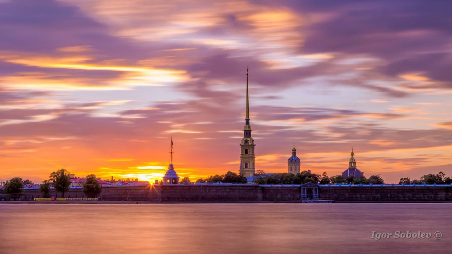 санкт-петербург, вечер, закат, петропавловская крепость, Игорь Соболев
