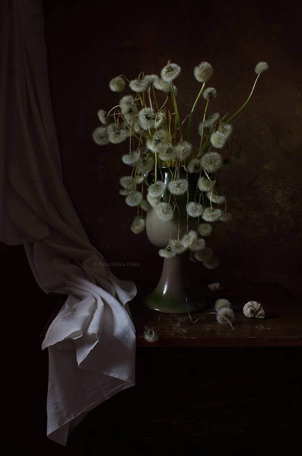 натюрморт, цветы, одуванчики, букет, Курочкина Диана