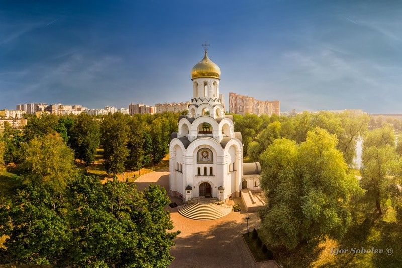 аэросъемка, москва, подмосковье, церковь виктора воина Церковь Виктора воина в Котельниках фото превью