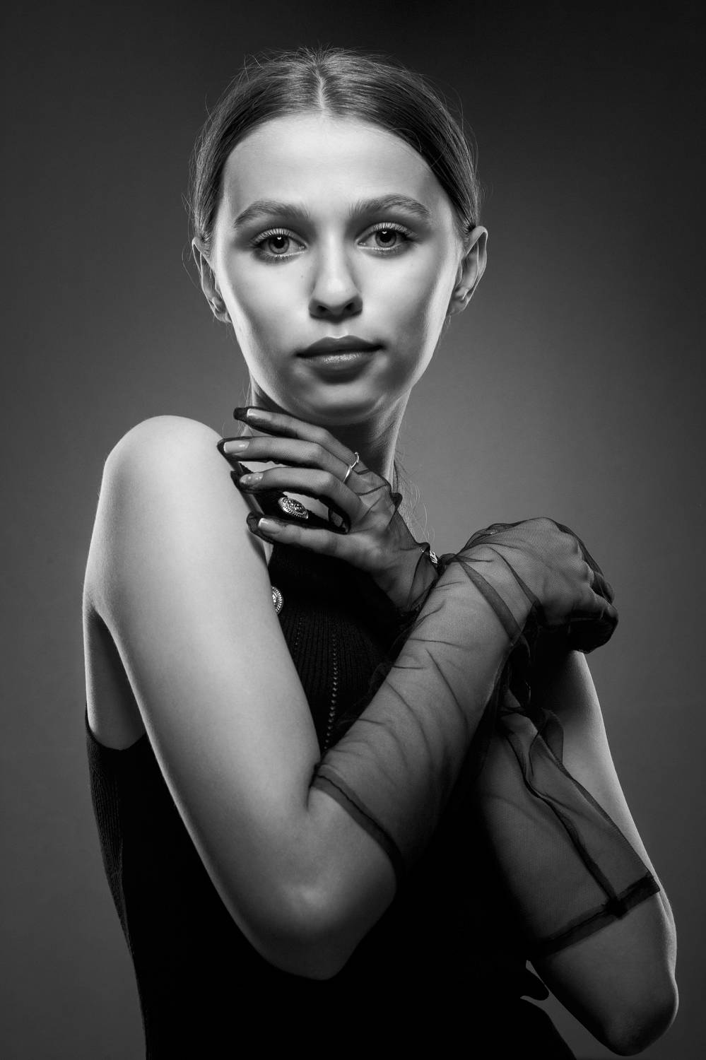 девушка, модель, портрет, ч/б, Дёгтев Евгений