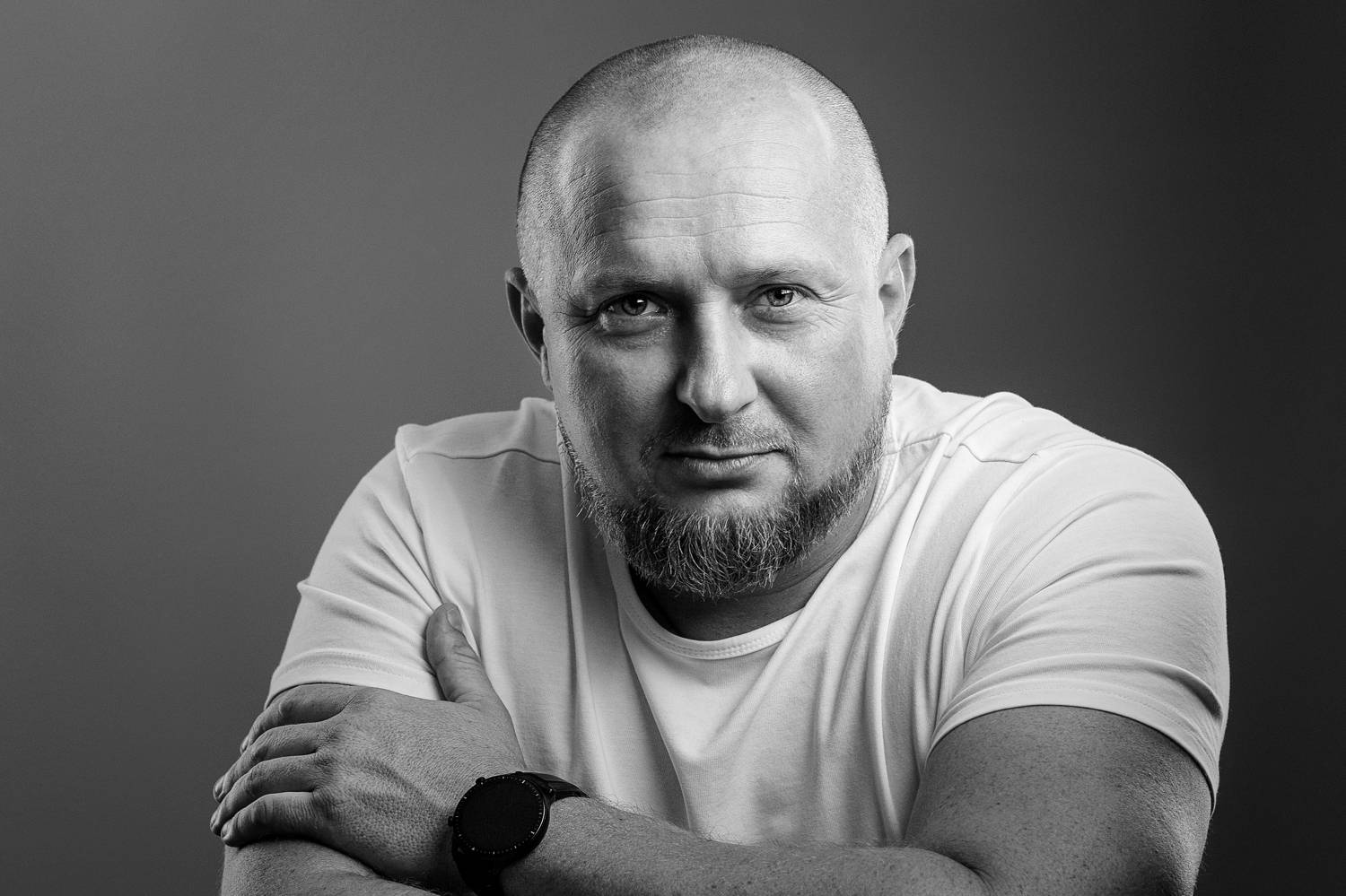 портрет, мужчина, борода, ч/б, Дёгтев Евгений