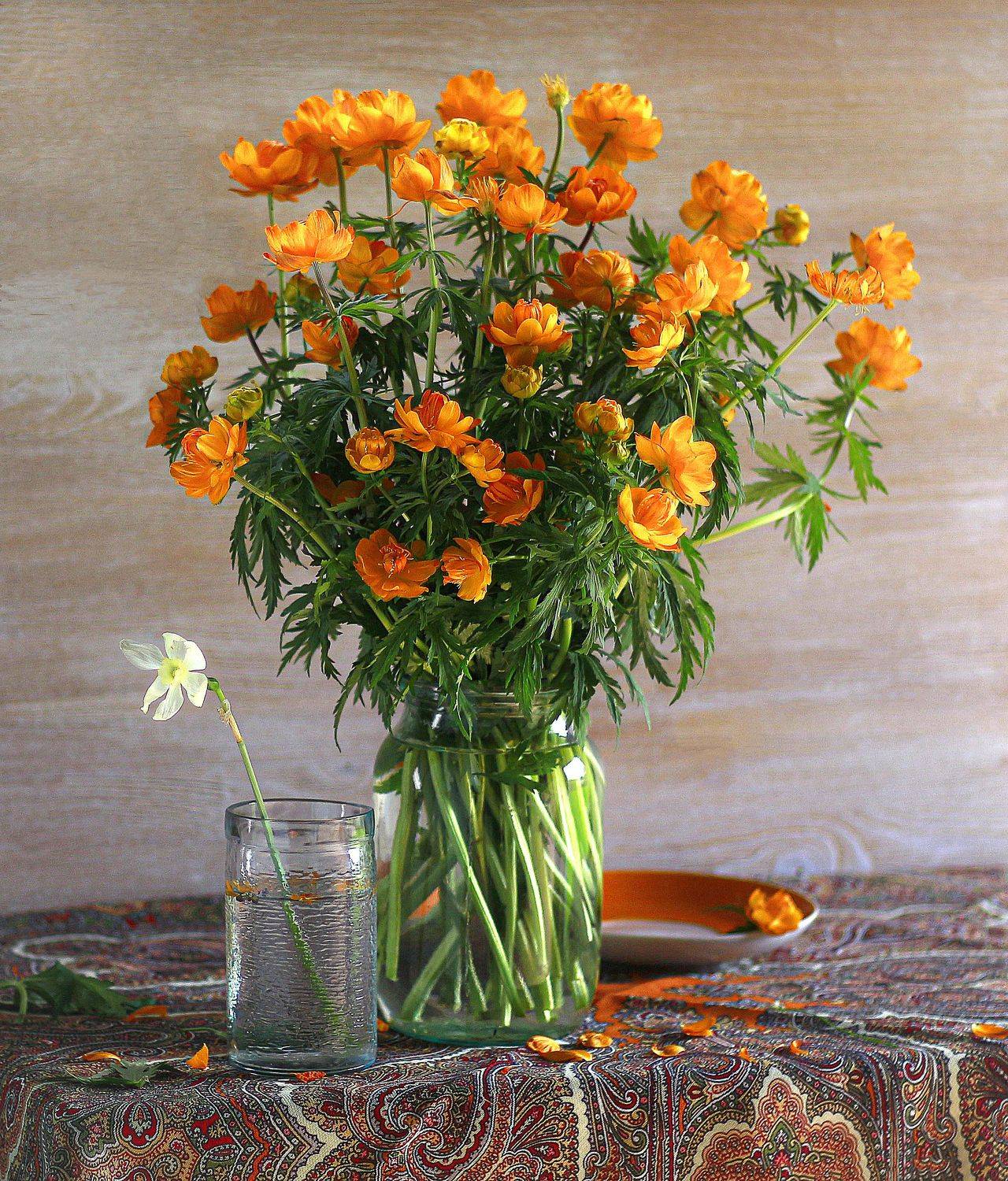 натюрморт, фотонатюрморт, лето, дача, цветы, огоньки, жарки, купава, букет, still life, stillifefoto, художественное фото, фотохудожник, наталья казанцева, Наталья Казанцева