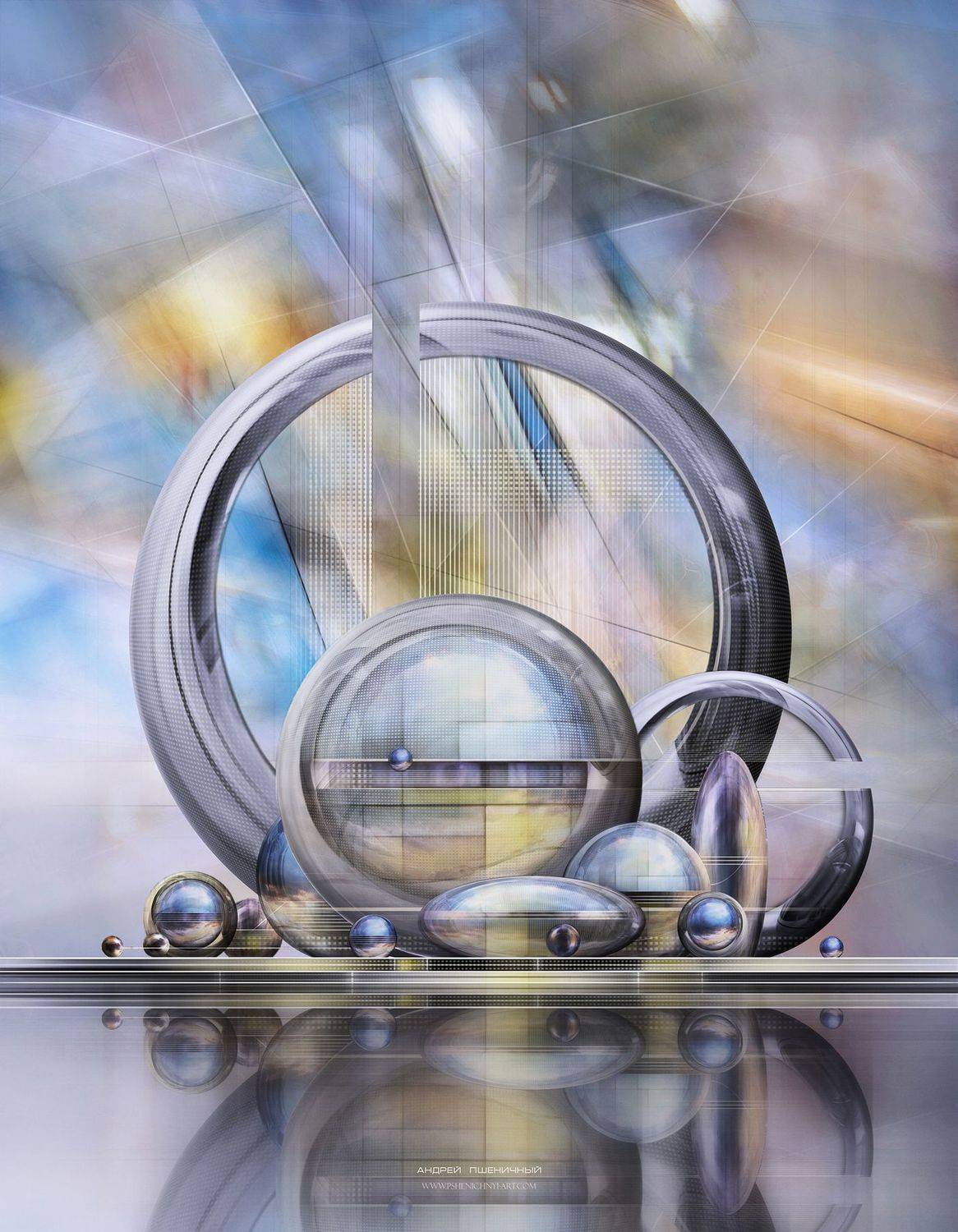 фантастика, будущее, концепт, сферы, модуль, планета, архитектура, пейзаж, отражение, иллюзия, Пшеничный Андрей