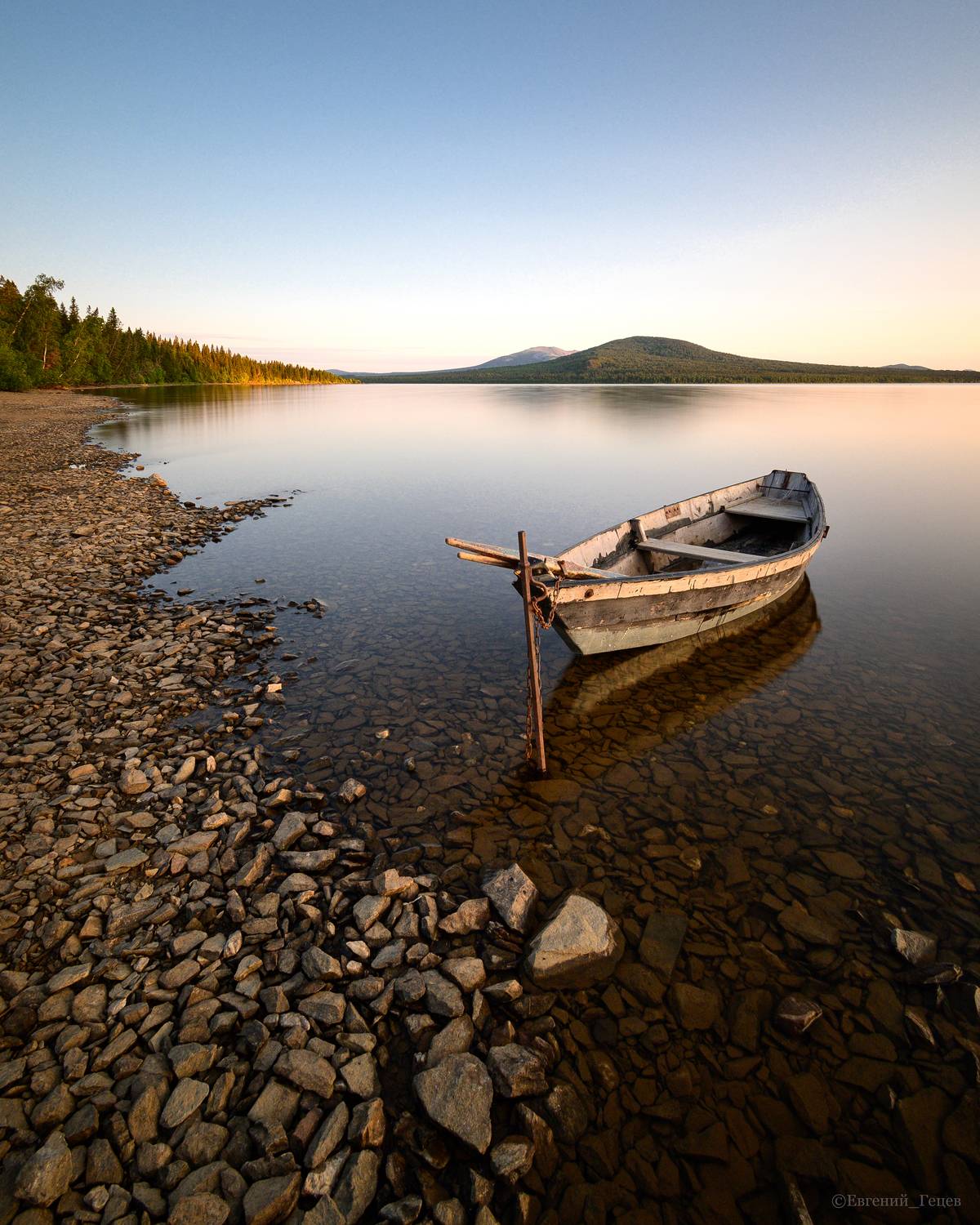 пейзаж, россия, урал, зюраткуль, лодка, озеро, Евгений Гецев