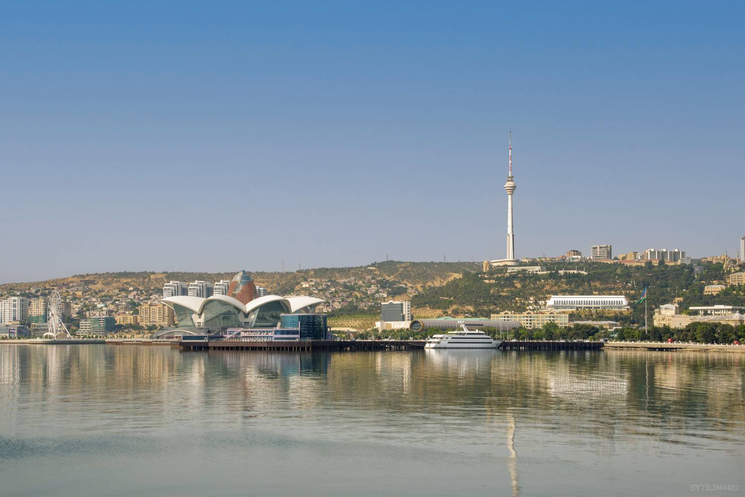 баку, набережная, панорама, каспий, каспийское море, дениз, город, вид, столица, азербайджан, телевышка, молл, deniz, путешествие, достопримечательность,, Сытилин Павел