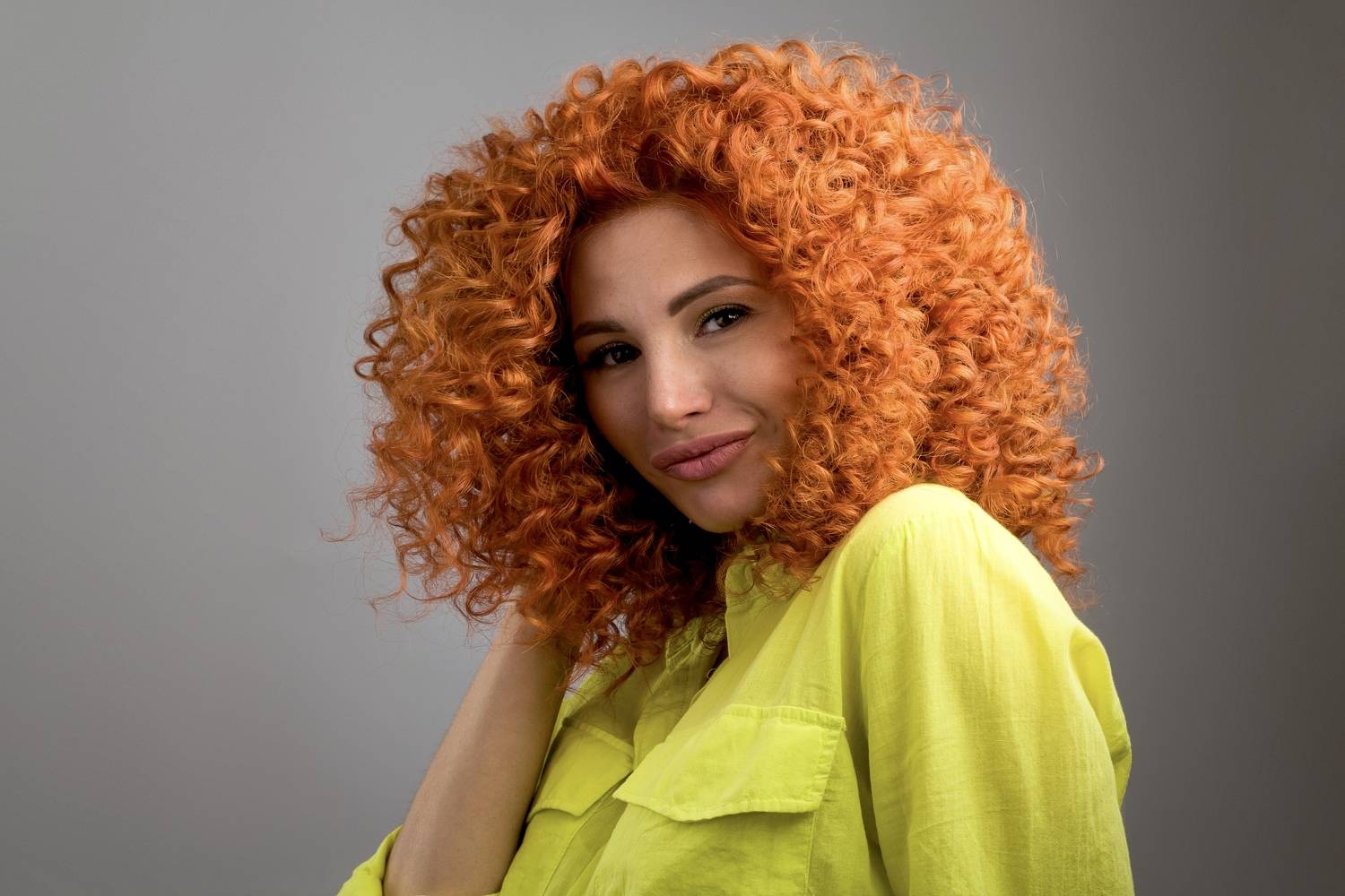 девушка, портрет, рыжая, кучерявая, Дёгтев Евгений