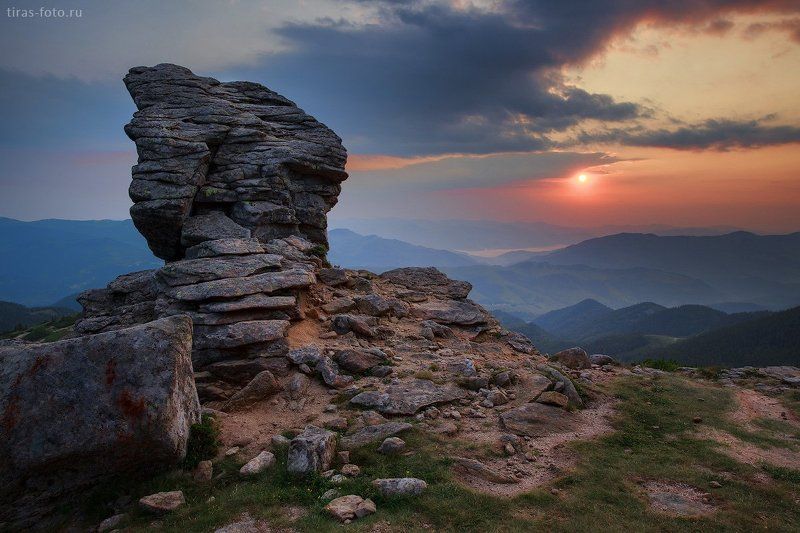 Карпаты, горы, рассвет, лето монументально фото превью